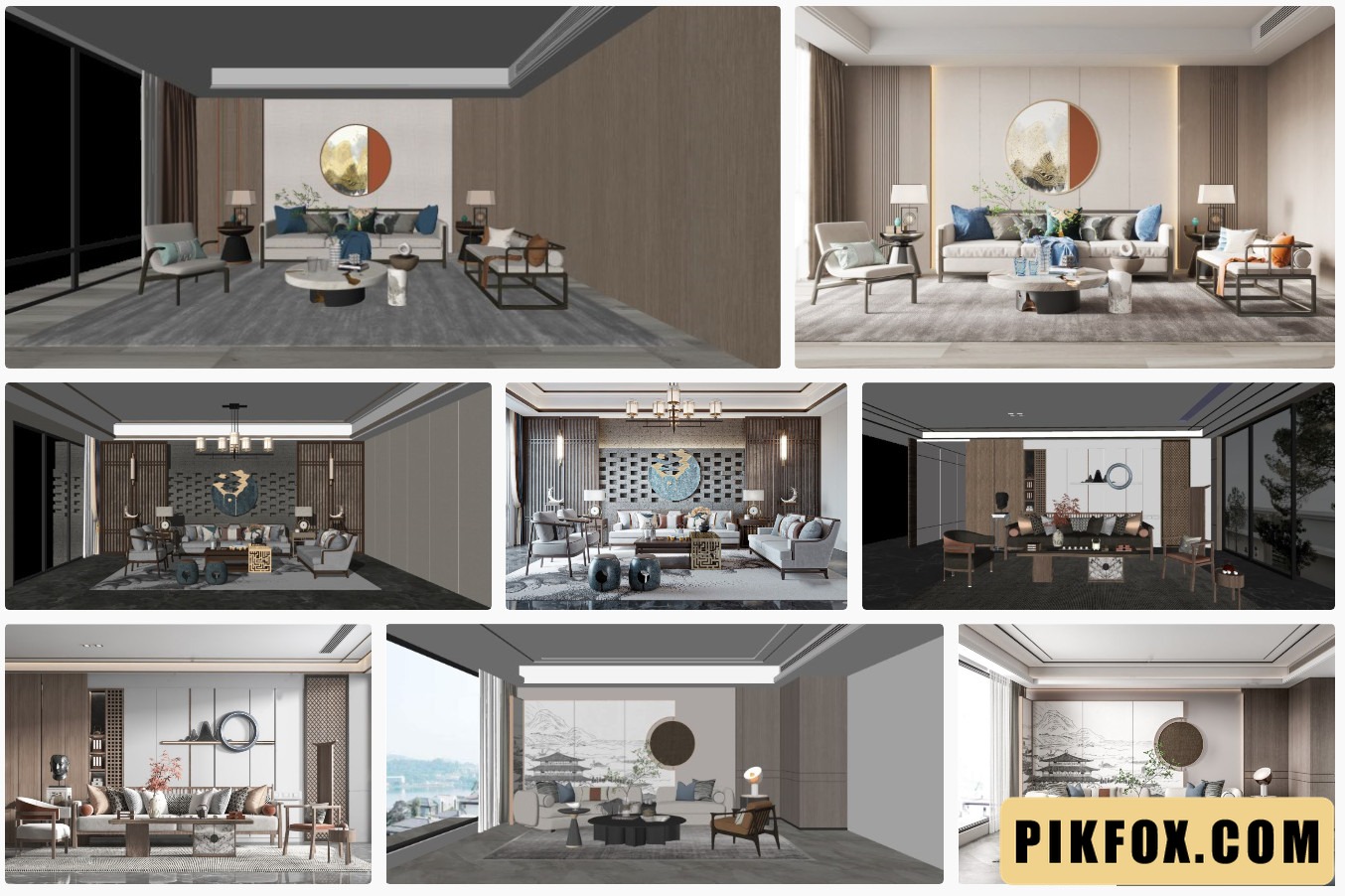 4+ Phòng khách phong cách Trung Quốc - SketchUp