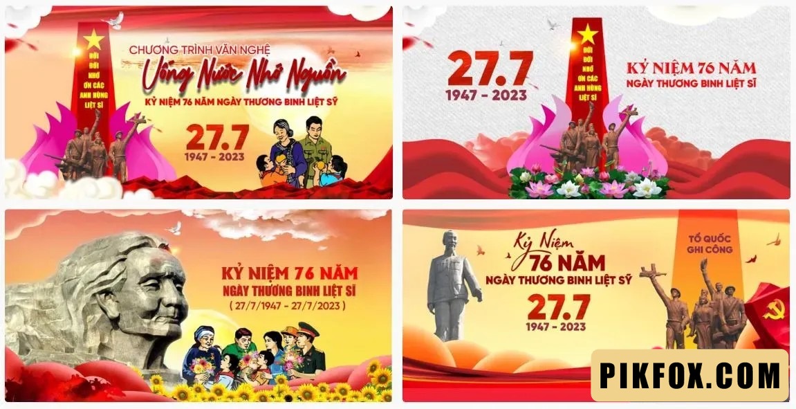 4+ Phông nền kỷ niệm 27-7 ngày thương binh liệt sĩ