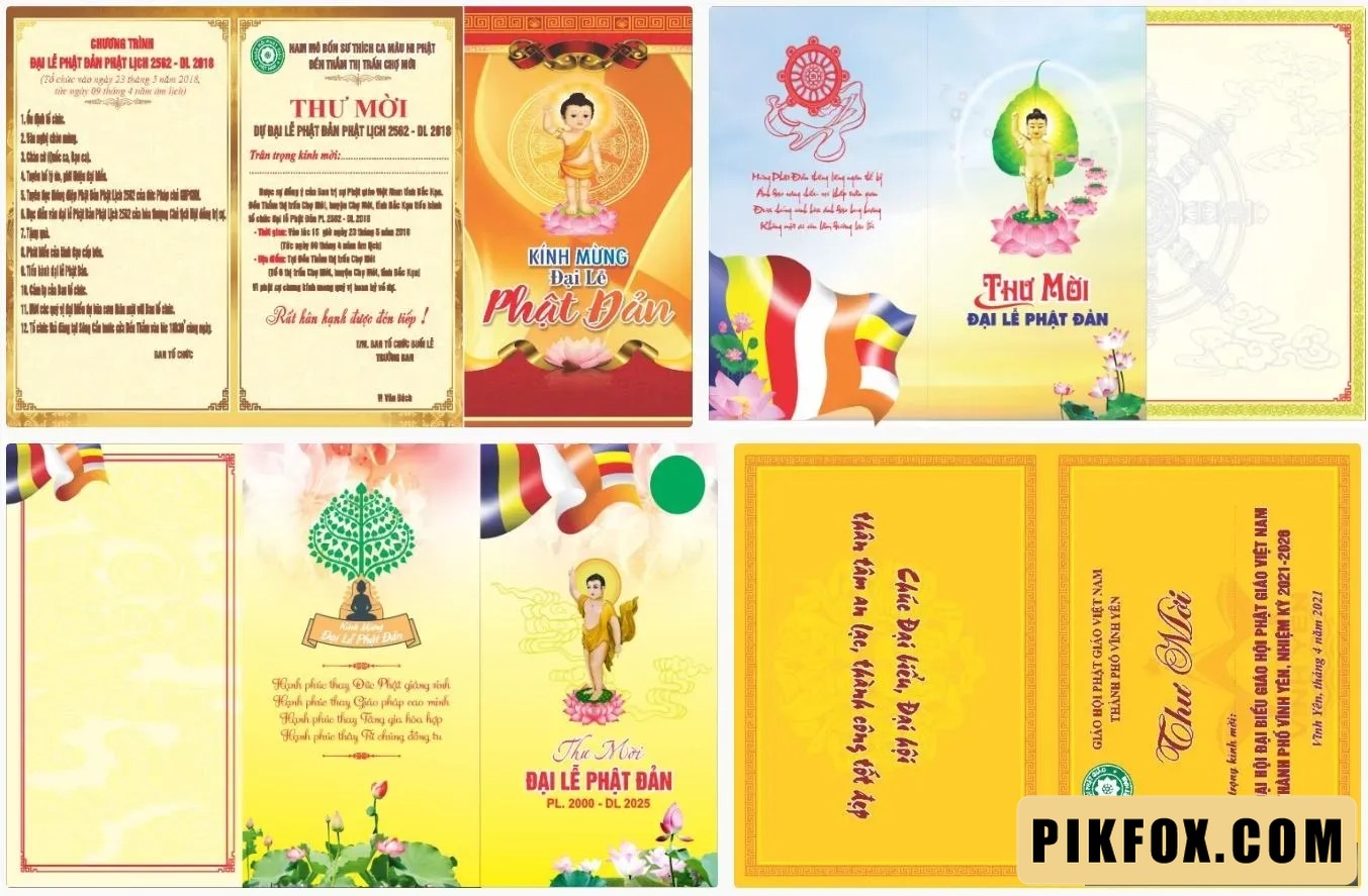 4+ Thư mời ngày lễ phật đản
