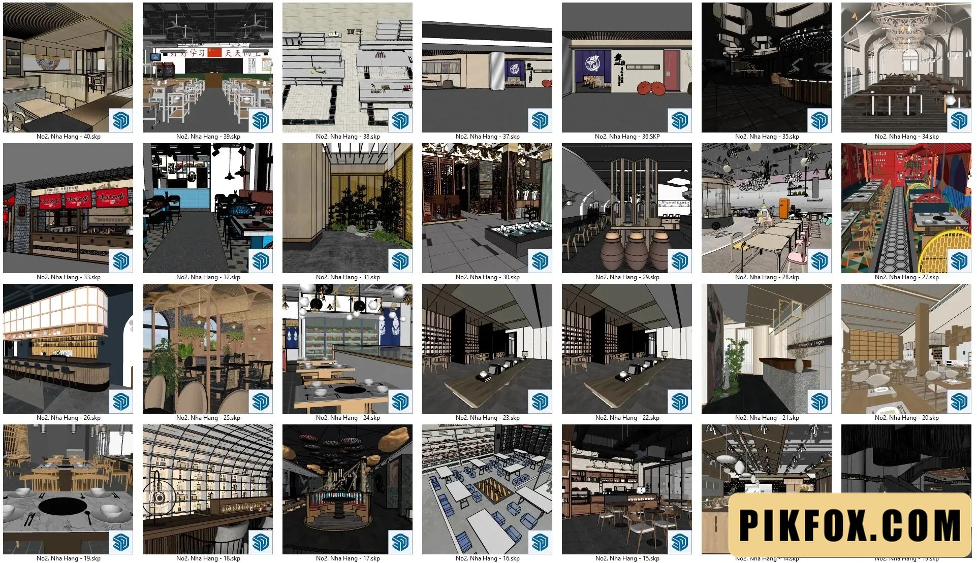 40+ Restaurant sketchup model