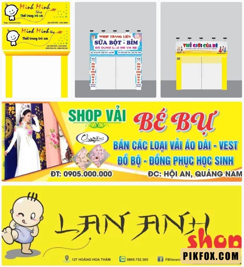 5+ Biển hiệu shop mẹ và bé
