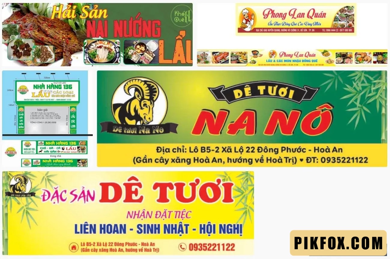 5+ Biển quảng cáo nhà hàng