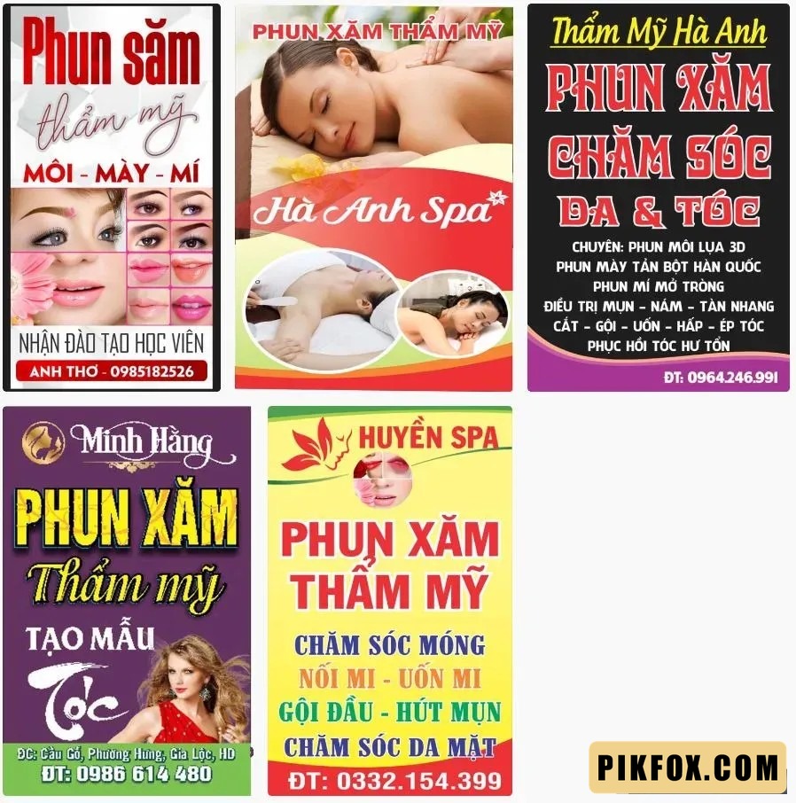 5+ biển vẫy phun xăm thẩm mỹ đẹp