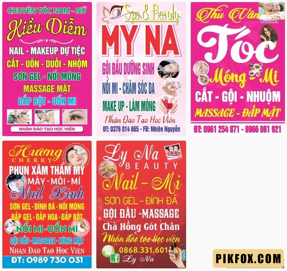 5+ Biển vẫy quảng cáo nail mi