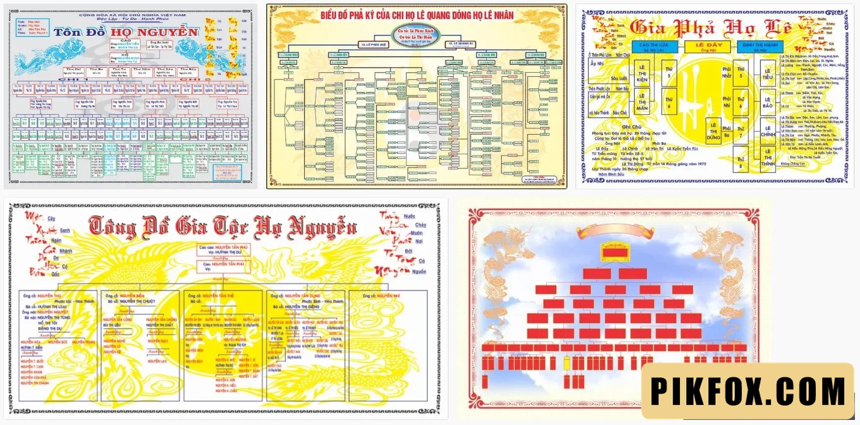 5+ Mẫu sơ đồ gia phả dòng họ