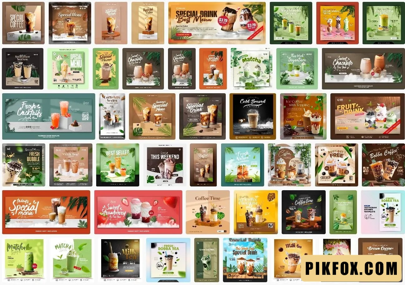 50+ Banner trà sữa
