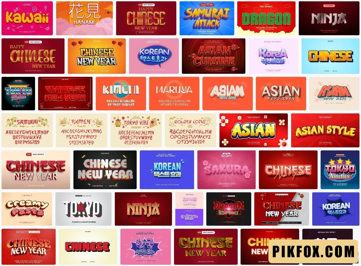 50+ Hiệu ứng chữ Nhật - Hàn - Trung