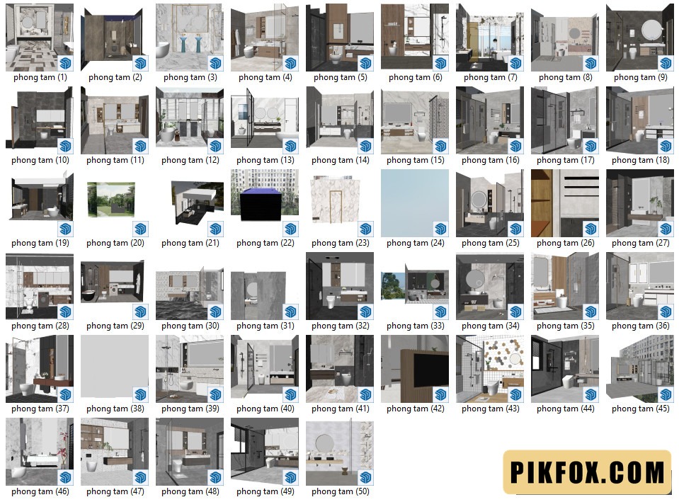 50+ Mẫu phòng tắm SketchUp