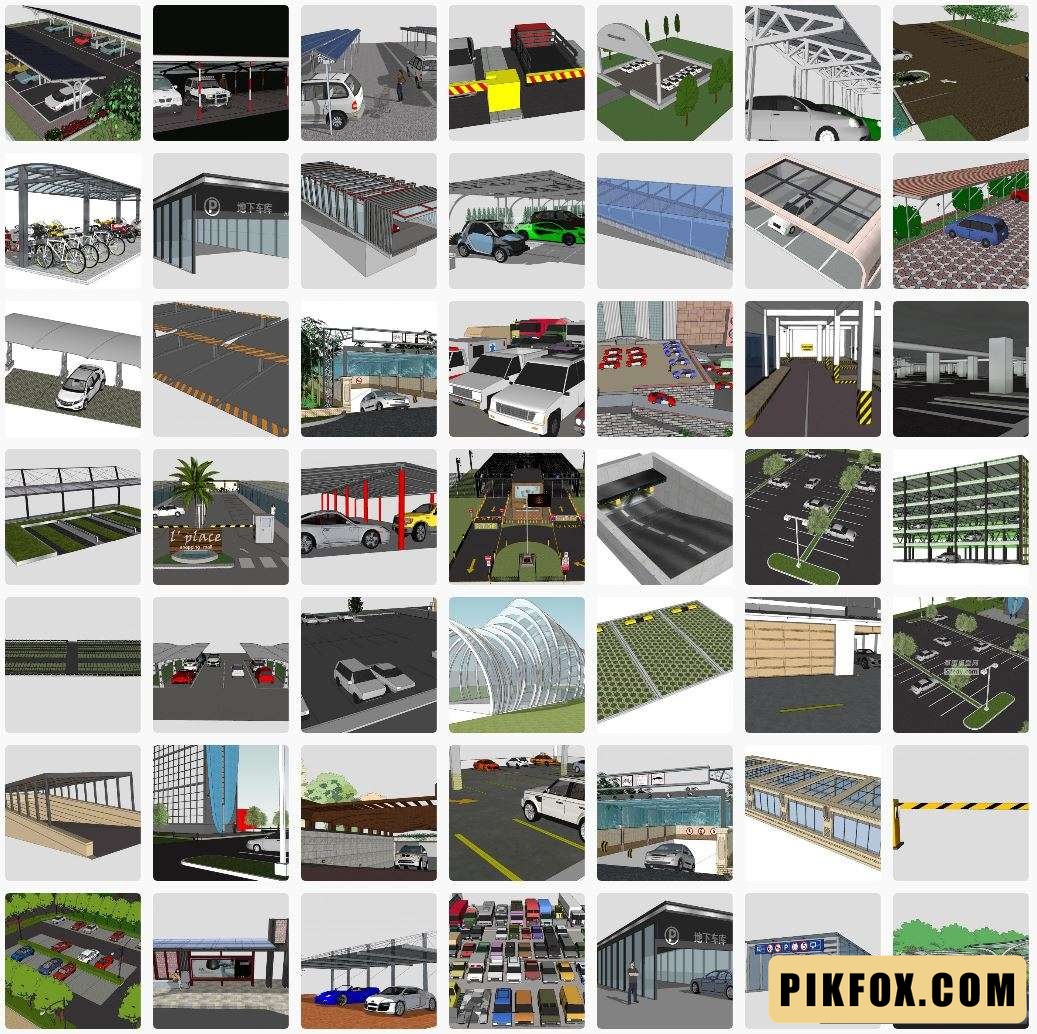 51+ Bãi đỗ xe SketchUp