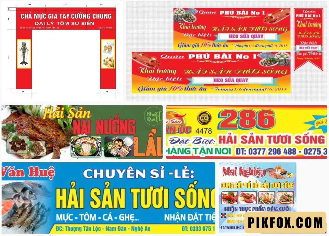 6+ Bảng hiệu hải sản