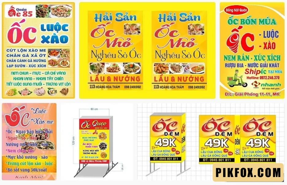 6+ Biển vẫy quán ốc