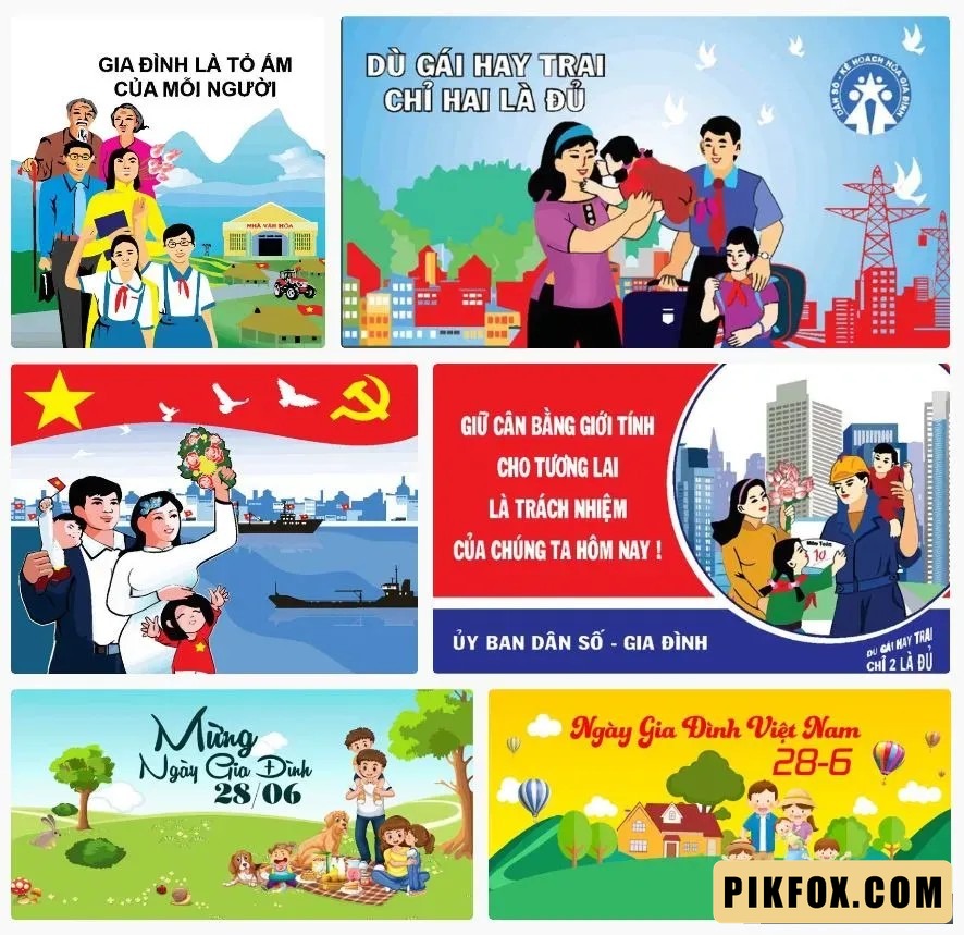 6+ Pano ngày gia đình Việt Nam