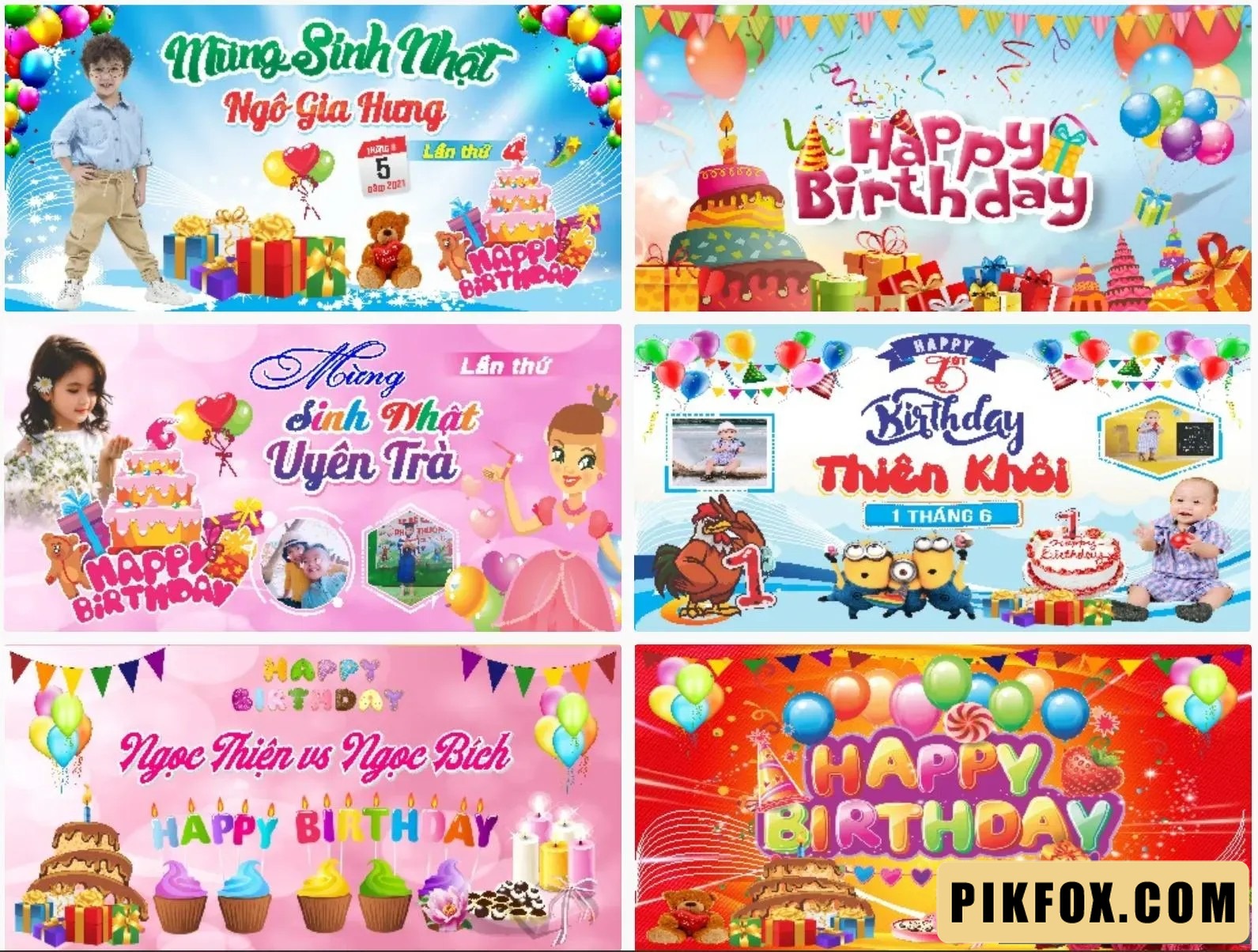 6+ Phông nền sinh nhật cho bé trai - bé gái