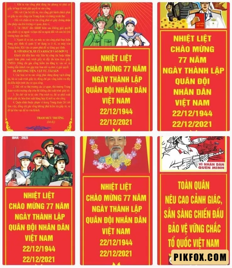 6+ Phướn treo chào mừng ngày thành lập QĐND Việt Nam