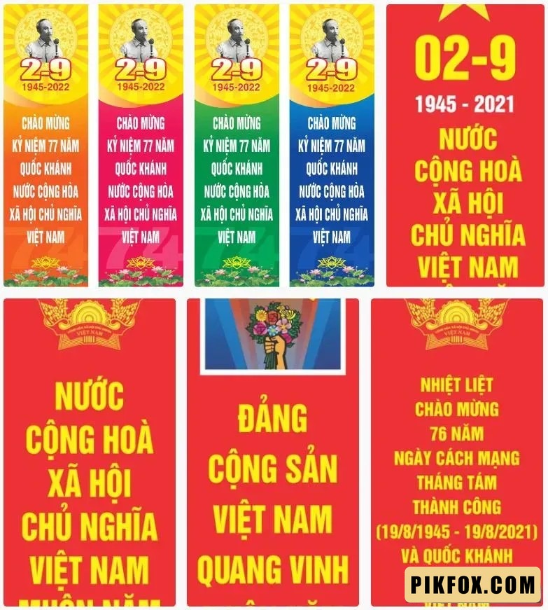 6+ Phướn treo kỷ niệm ngày Quốc Khánh 2-9