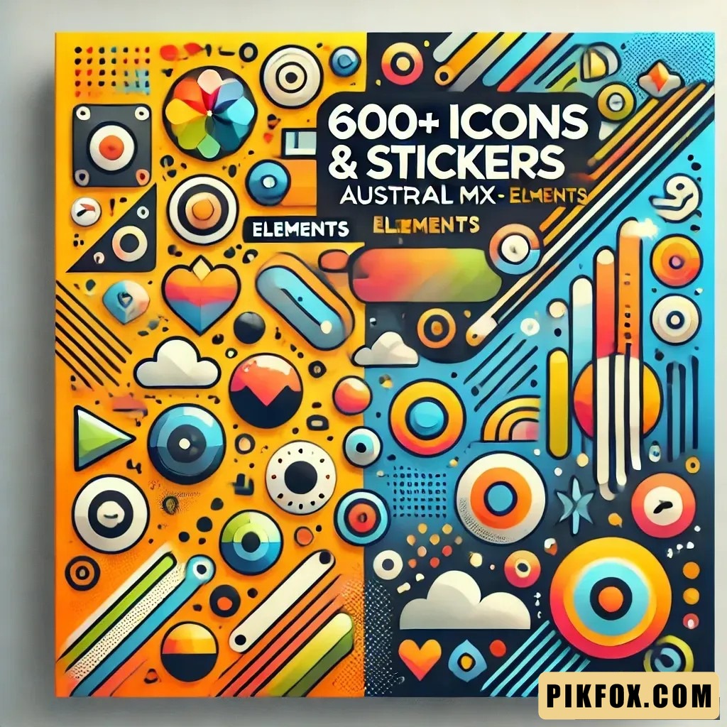 600+ Icons & stickers Austral MX - Elements