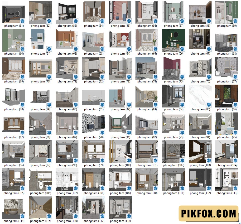 68+ Mẫu phòng tắm - SketchUp