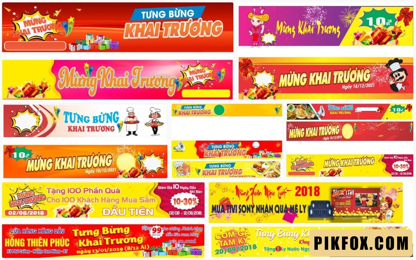 7+ Mẫu băng rôn khai trương