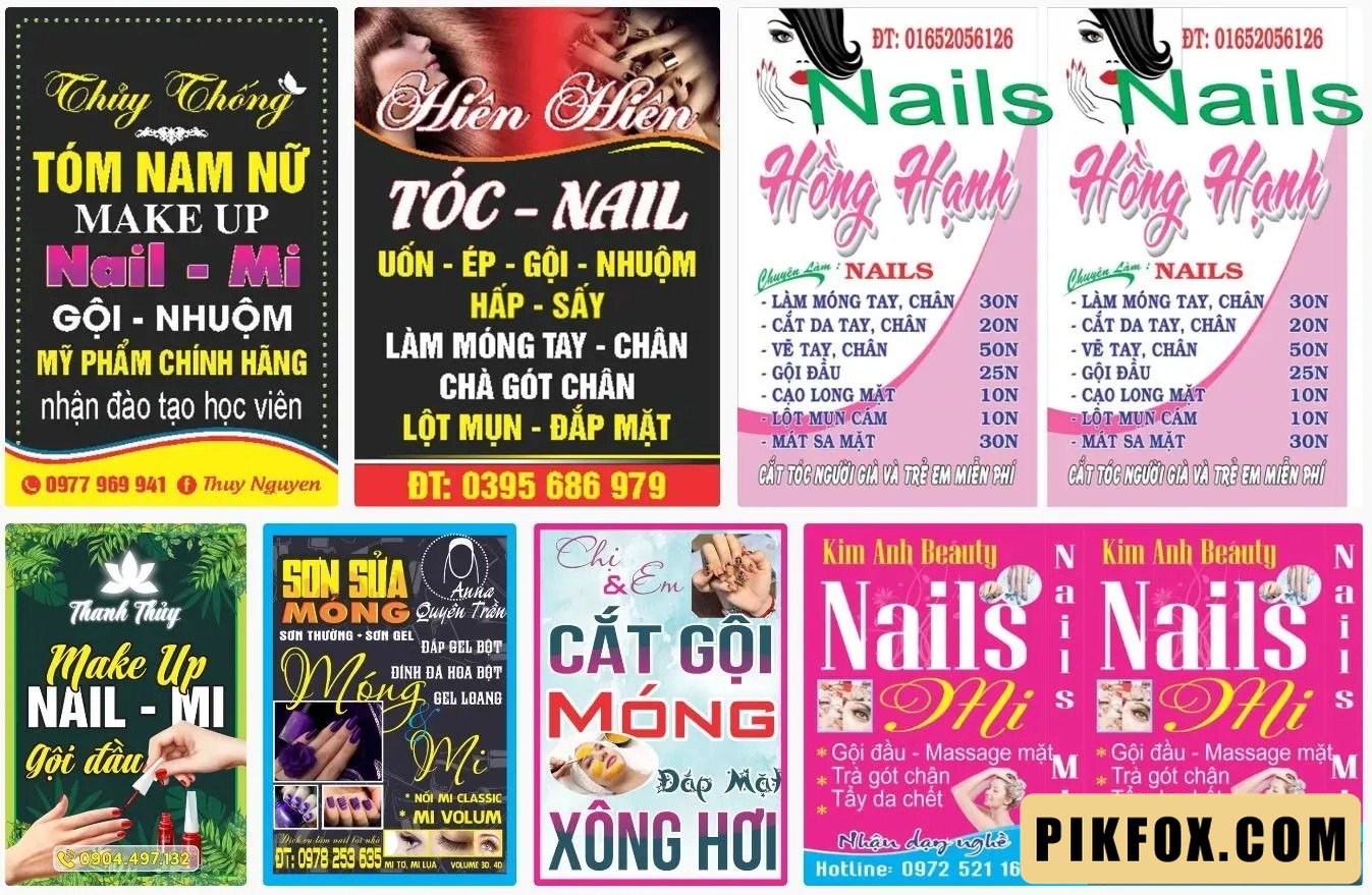 7+ Biển vẫy nail mi gội đầu