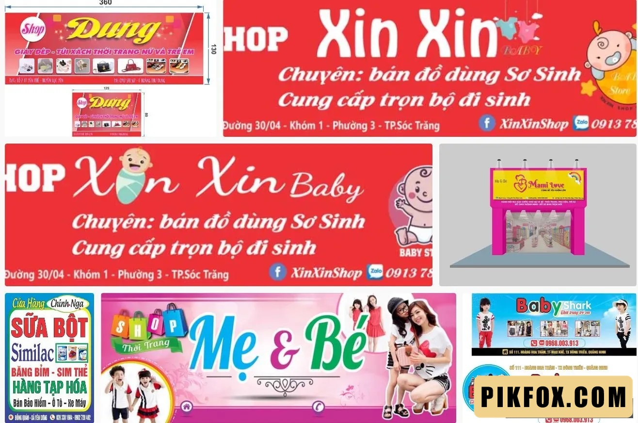 7+ Mẫu biển quảng cáo shop mẹ và bé