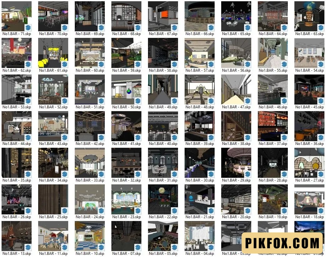 70+ Bar sketchup model