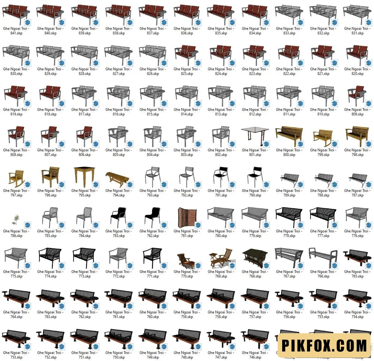 840+ Ghế ngoài trời SketchUp