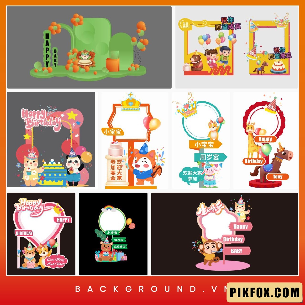 9+ Backdrop sinh nhật file AI EPS