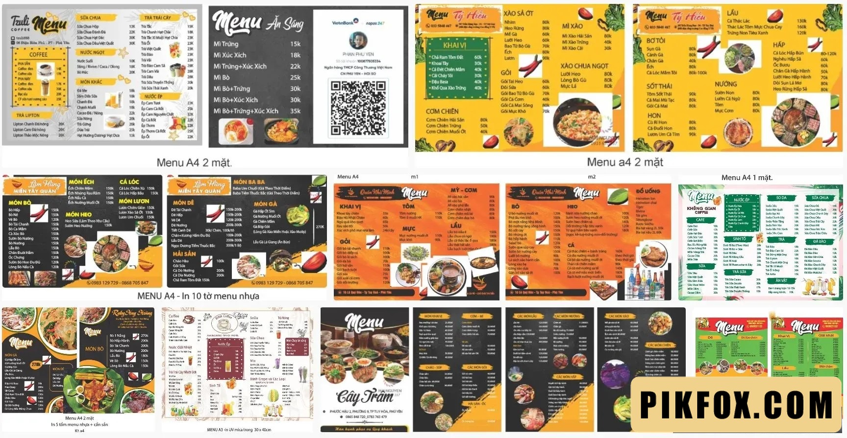 9+ Mẫu menu nhà hàng
