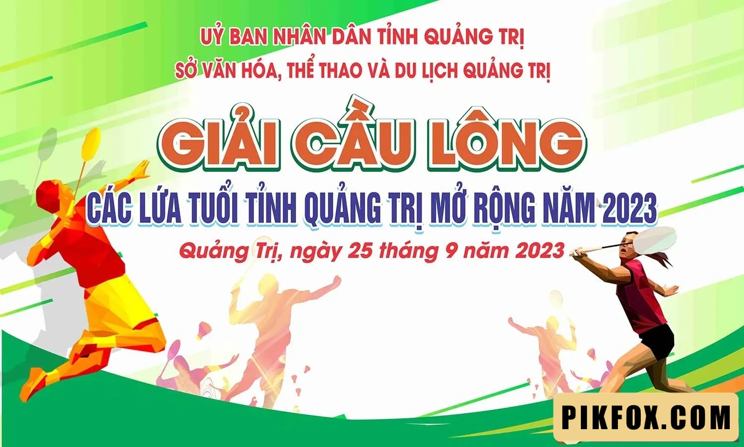 Backdrop giải cầu lông tỉnh Quảng Trị