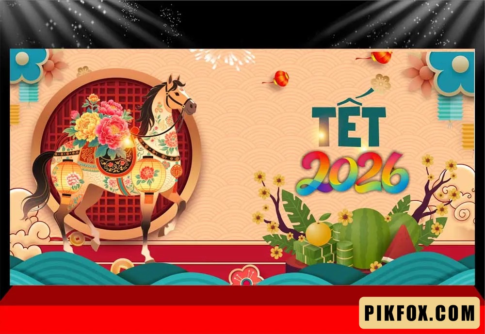 Background - Phông nền sân khấu Tết 2026 (226)