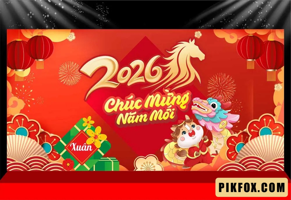 Background - Phông nền sân khấu Tết 2026 (230)