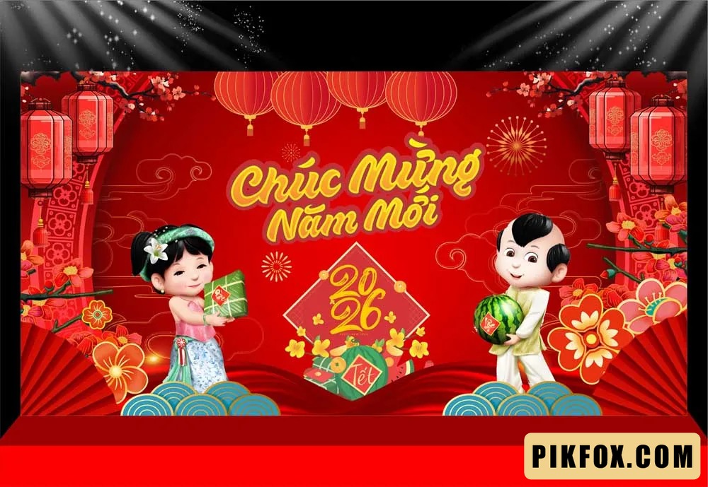 Background - Phông nền sân khấu Tết 2026 (240)