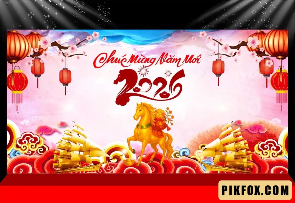Background - Phông nền sân khấu Tết 2026 (250)
