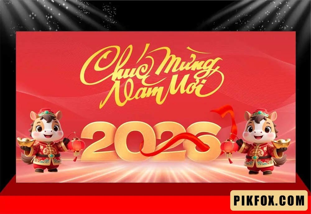 Background - Phông nền sân khấu Tết 2026 (260)