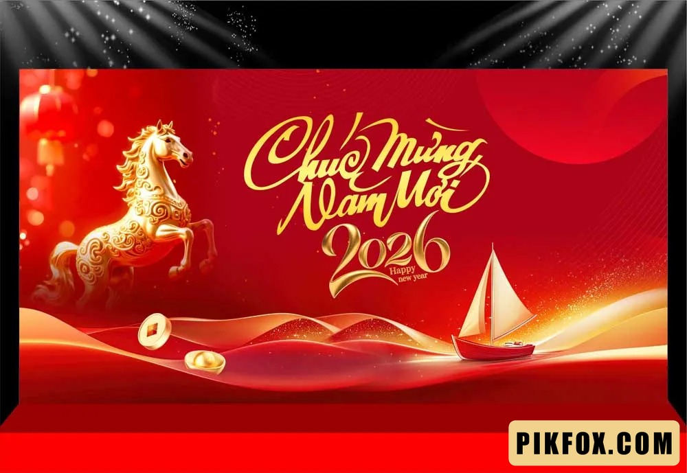 Background - Phông nền sân khấu Tết 2026 (261)