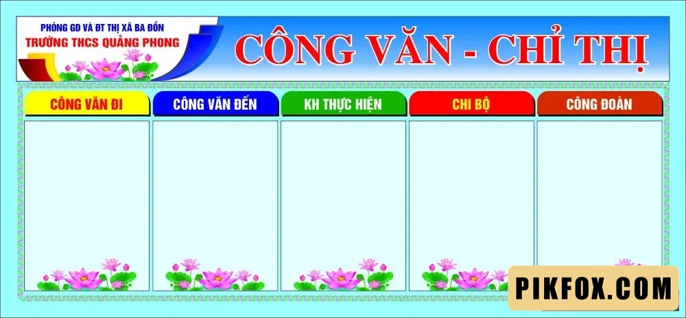 Bảng công văn - chỉ thị THCS