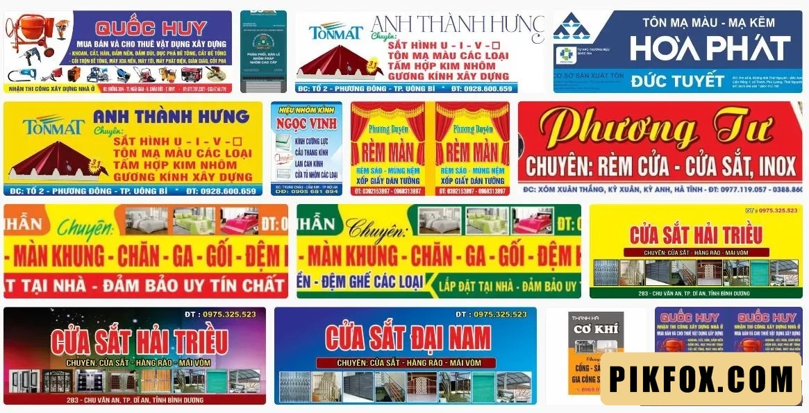 Bảng hiệu Cơ khí - nhôm kính - rèm mành