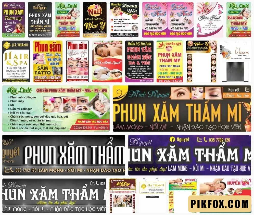 Bảng hiệu phun xăm thẩm mỹ