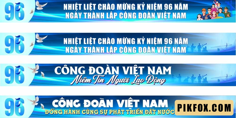 Băng rôn 96 năm thành lập Công Đoàn Việt Nam