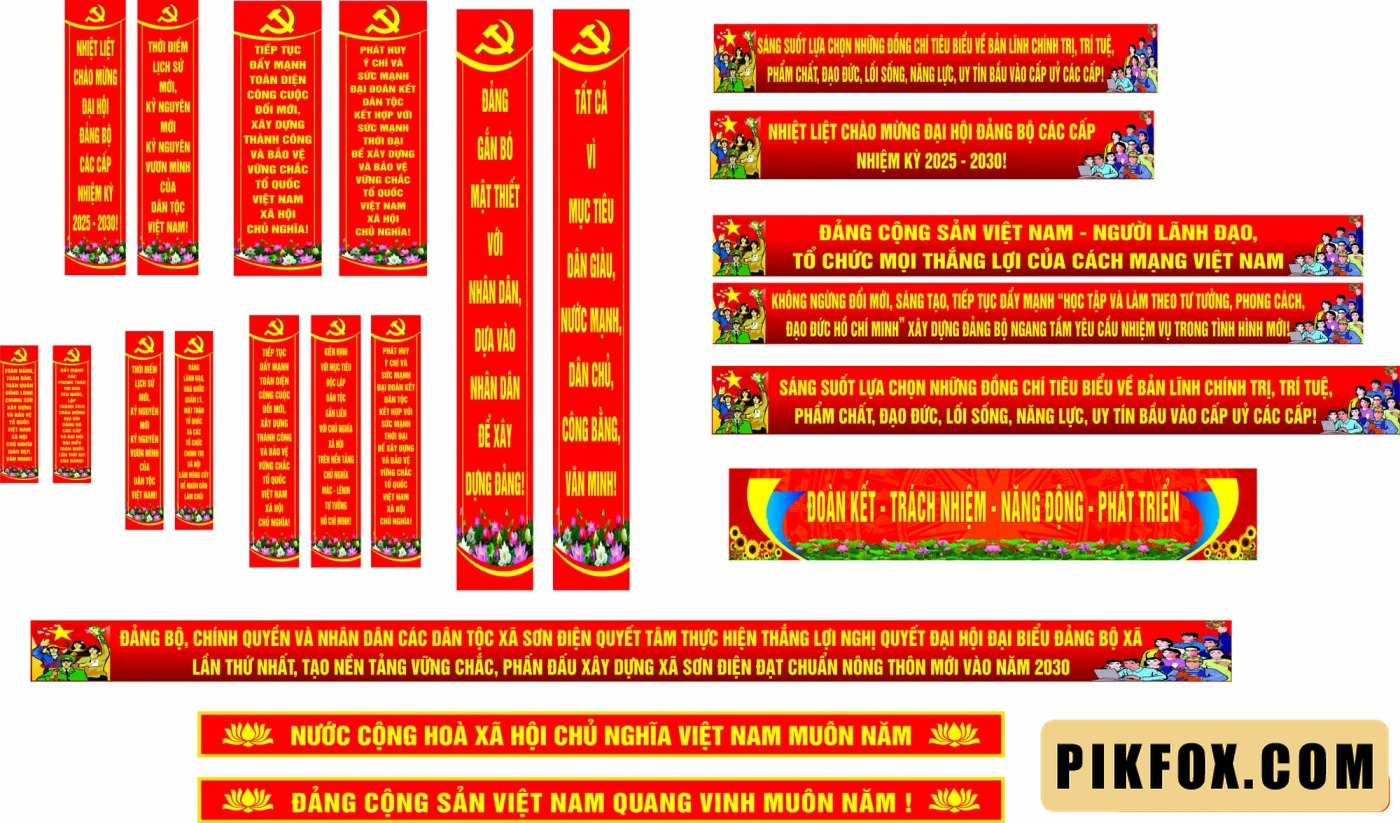 Băng rôn đại hội Đảng bộ xã