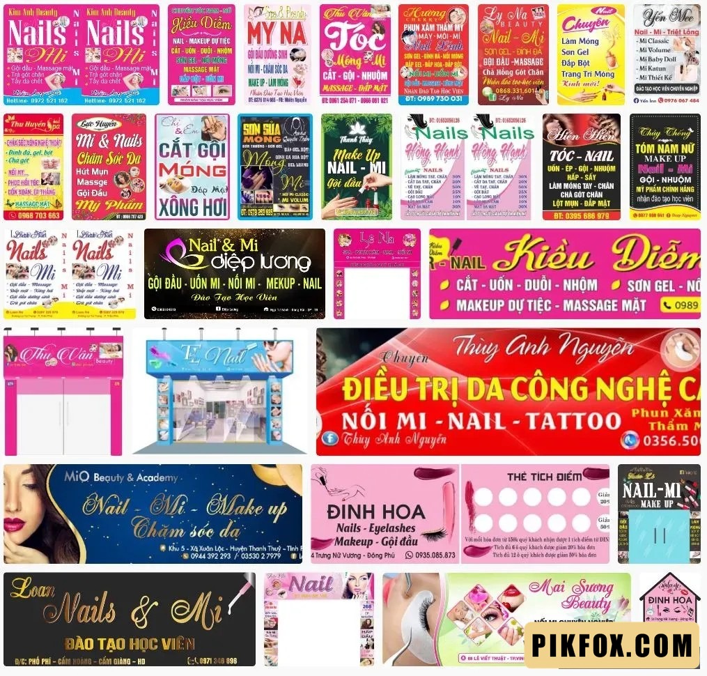 Biển quảng cáo nail mi gội đầu