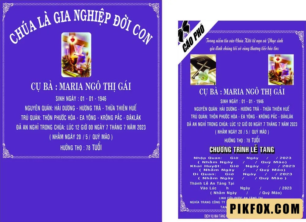 Cáo phó Công giáo 05