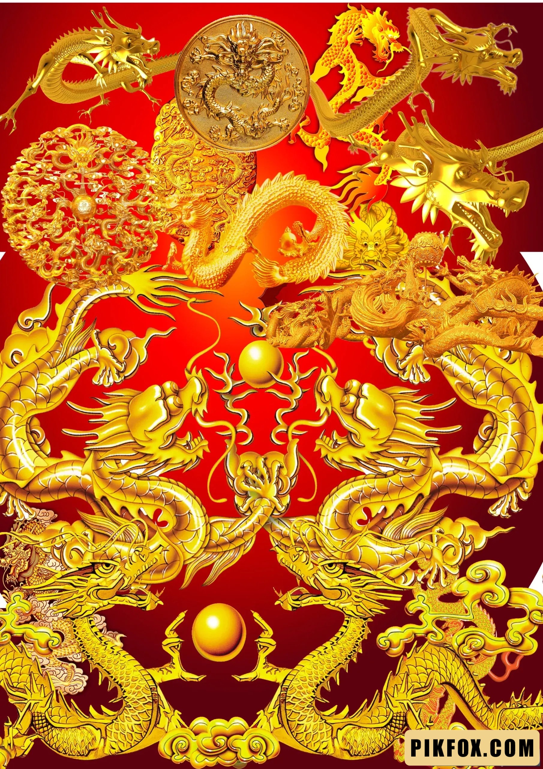 Họa tiết rồng vàng