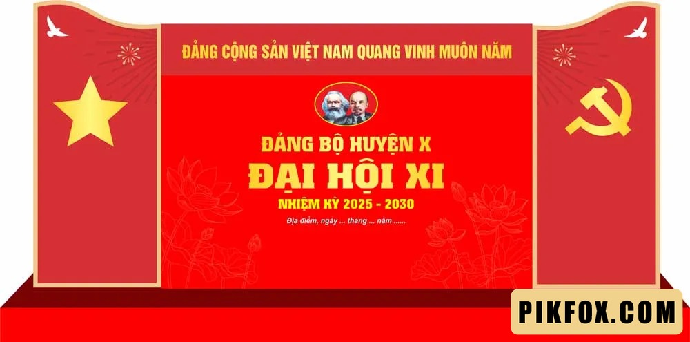 Mẫu backdrop đại hội Đảng 2025