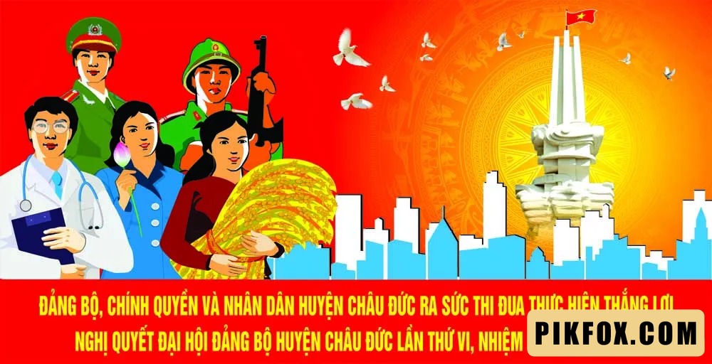 Pano tuyên truyền thi đua thực hiện thắng lợi