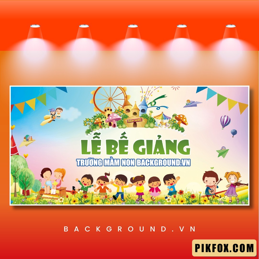 Phông nền bế giảng mầm non (1)