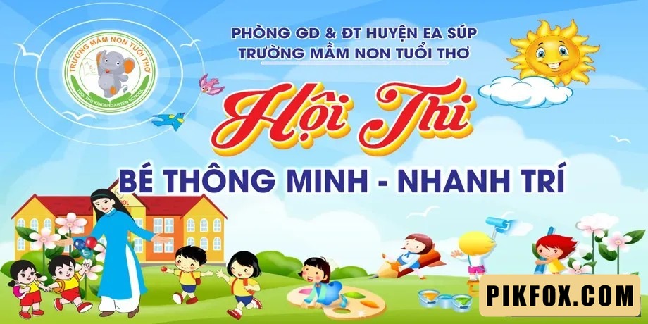 Phông nền hội thi bé thông minh nhanh trí
