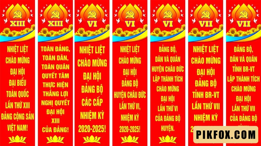 Phướn thả đại hội Đảng bộ các cấp 2025
