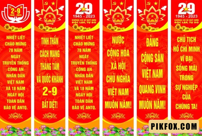 Phướn thả tuyên truyền ngày Quốc khánh 2-9